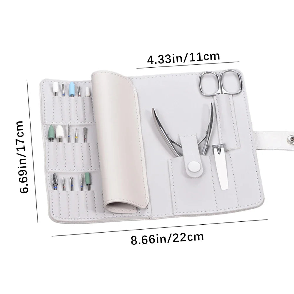 Portable Nail Case Dead Skin Clipper Polishing Head Steel Push Repair