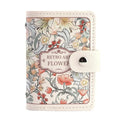 Retro Floral PU Leather Card Holder | Multi-Slot Snap Wallet