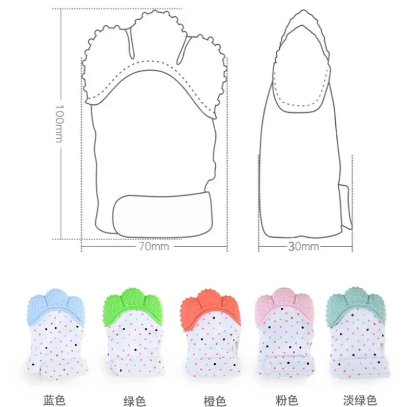 Soft Silicone Baby Tooth Glue Gloves Chewing Toy Newborns Anti Biting