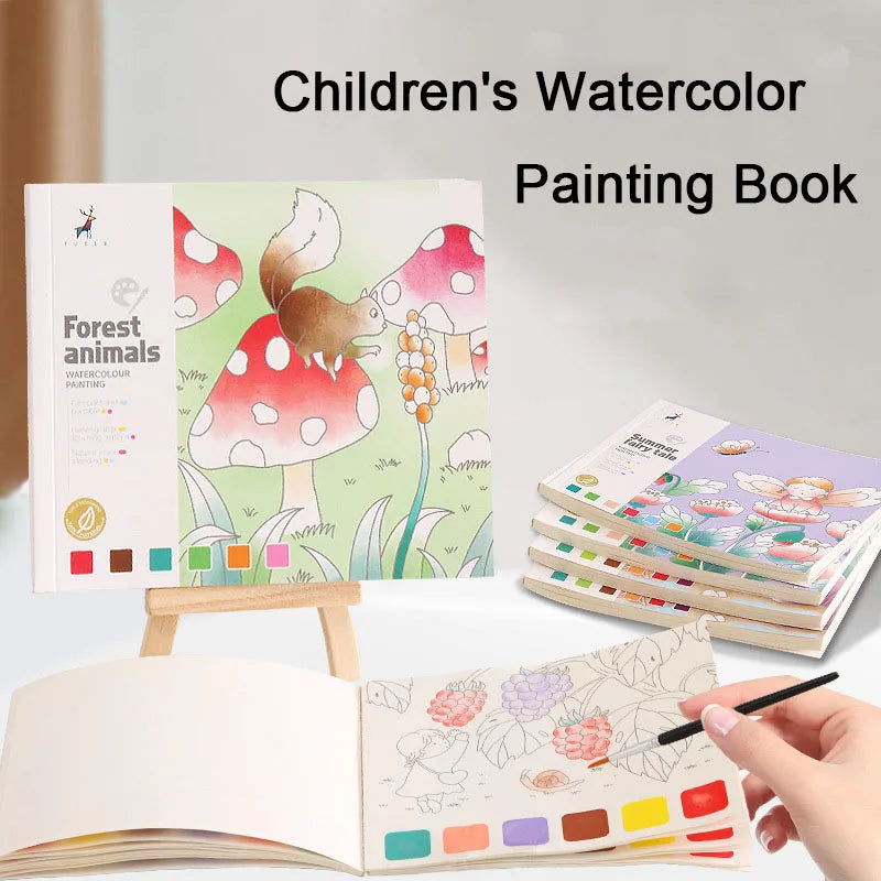 20Page Children's Creative Watercolor Painting Book Fairy Ocean
