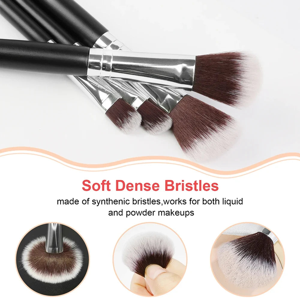 Soft Fluffy Makeup Brush & Sponge Set – Blush, Eye & Foundation