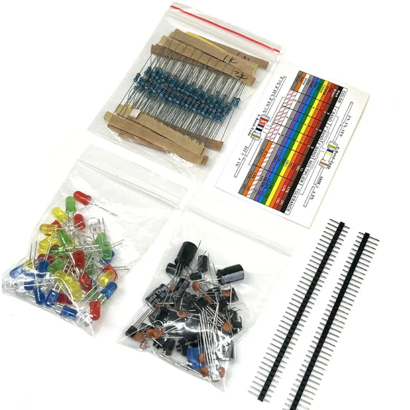 Electronics Starter Kit – LED, Buzzer, Capacitor & Resistor 200+