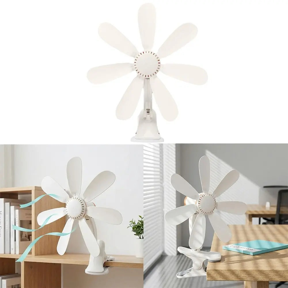 Portable Clip Fan – Hollow-Out Design, Powerful & Quiet