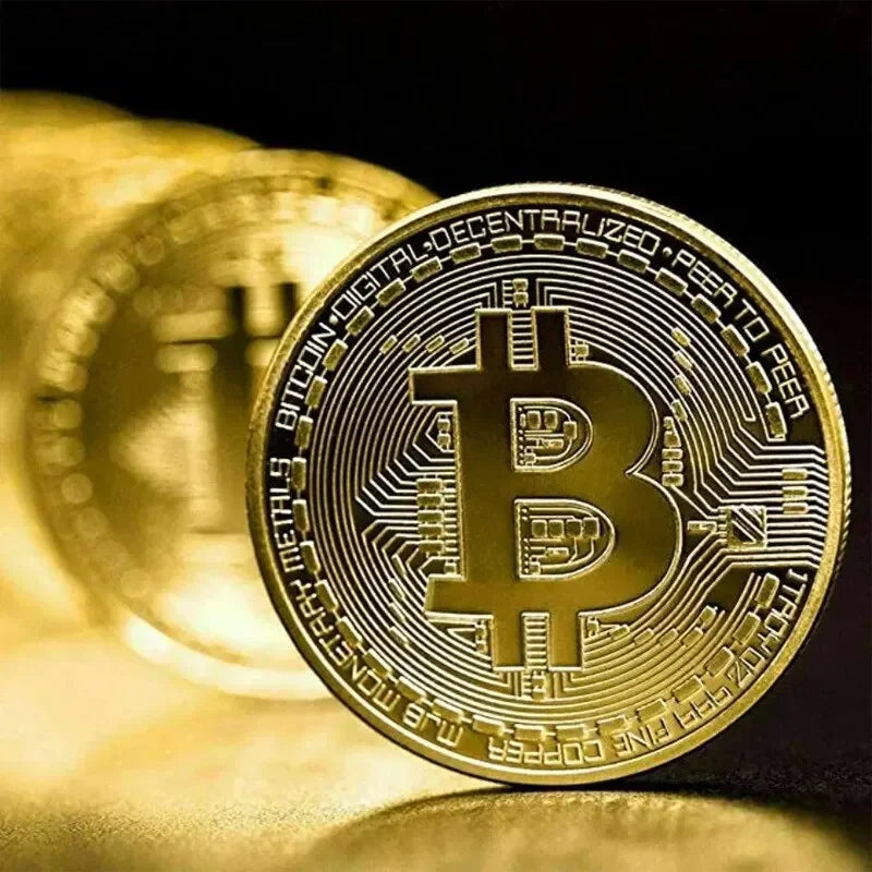 Gold Plated Bitcoin Commemorative Coin | Collectible Gift