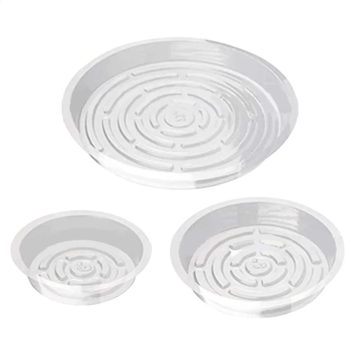 5-Pack Clear Round Plant Saucers | Plastic Pot Trays 6" 8" 10"