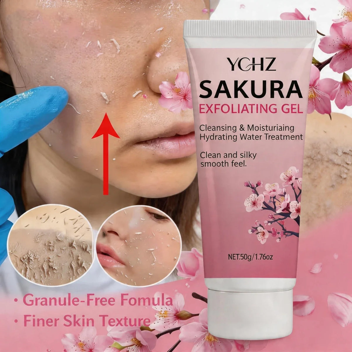 Sakura Exfoliating Cleansing Gel | Hypoallergenic | 50g