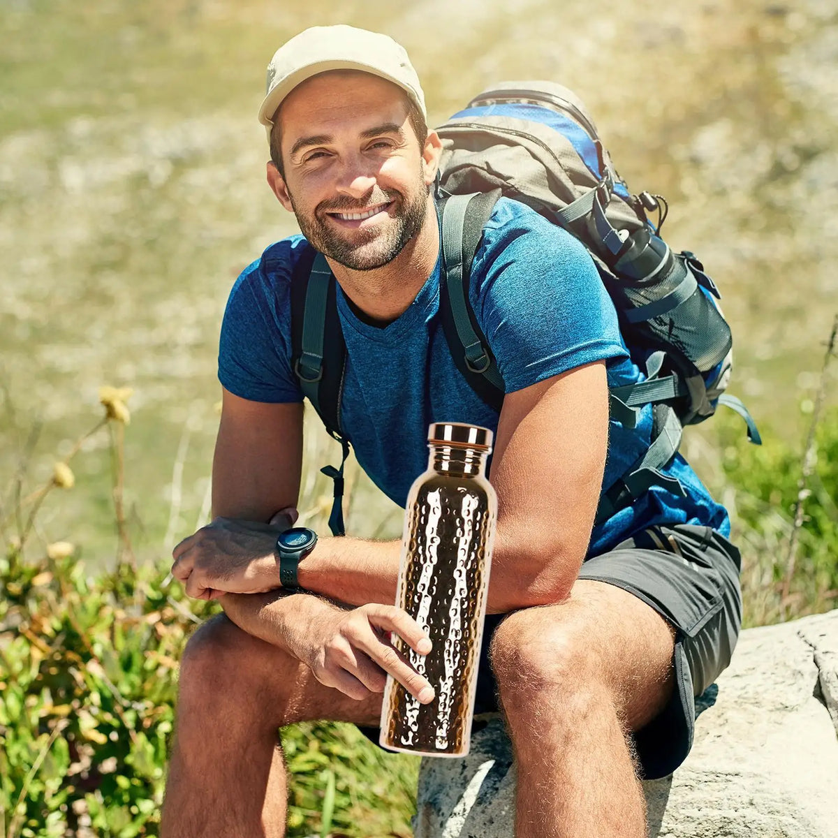 Copper Water Bottle 27oz – Leakproof Insulated Travel Cup