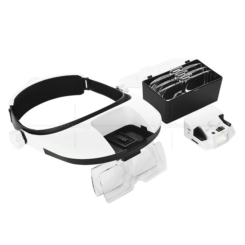 LED Headband Magnifier with Light – Jeweler Loupe Magnifying Glass