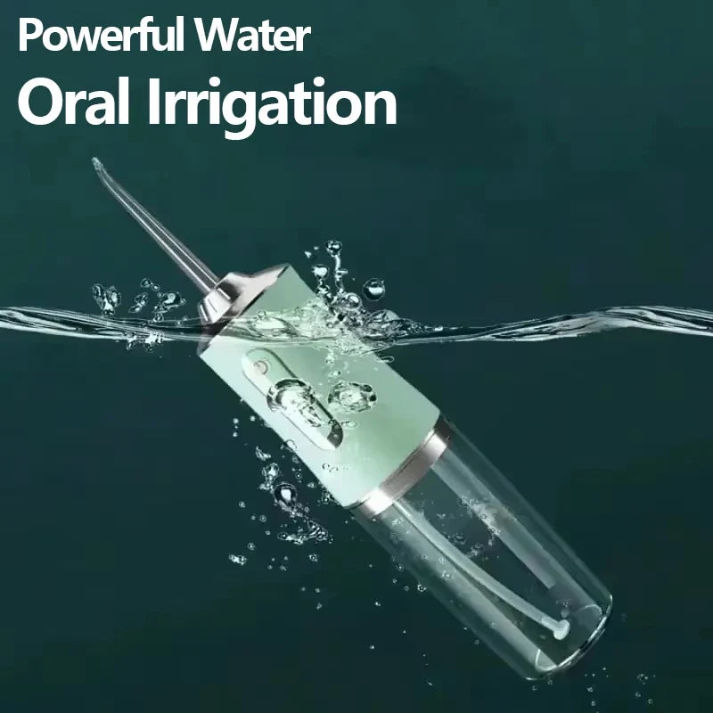 XMSJ Portable Water Flosser | IPX7 Oral Irrigator, 4 Nozzles