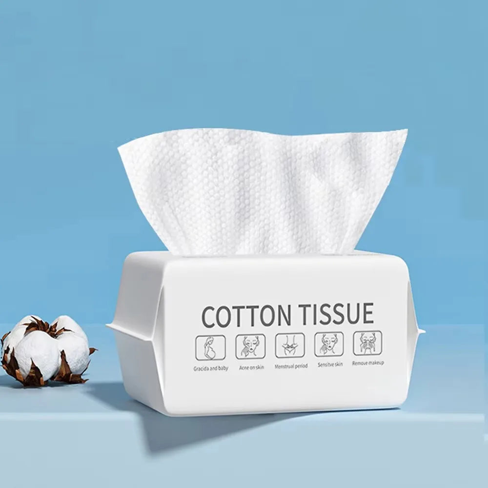 Natural Disposable Face Towel Travel Facial Cleansing Wet Dry Makeup