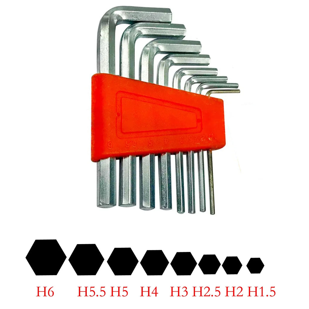 8-Piece Hex Key Allen Wrench Set H1.5–H6 with Holder