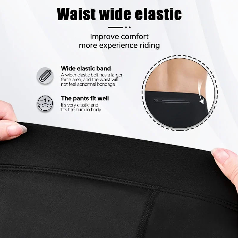 X-TIGER Men's Winter Cycling Tights – 5D Gel Padded Bike Pants
