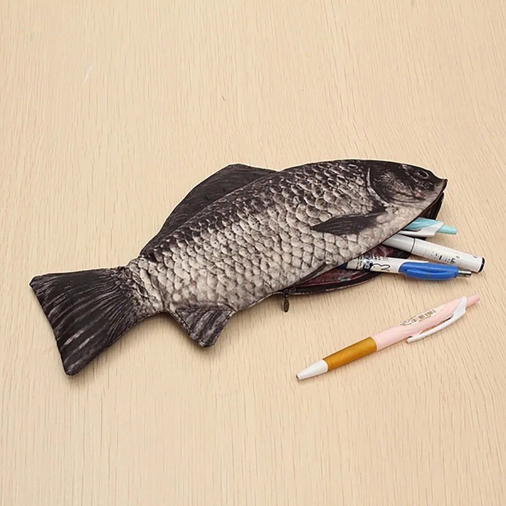 Realistic Fish Pencil Case – Carp Zipper Pen & Makeup Pouch