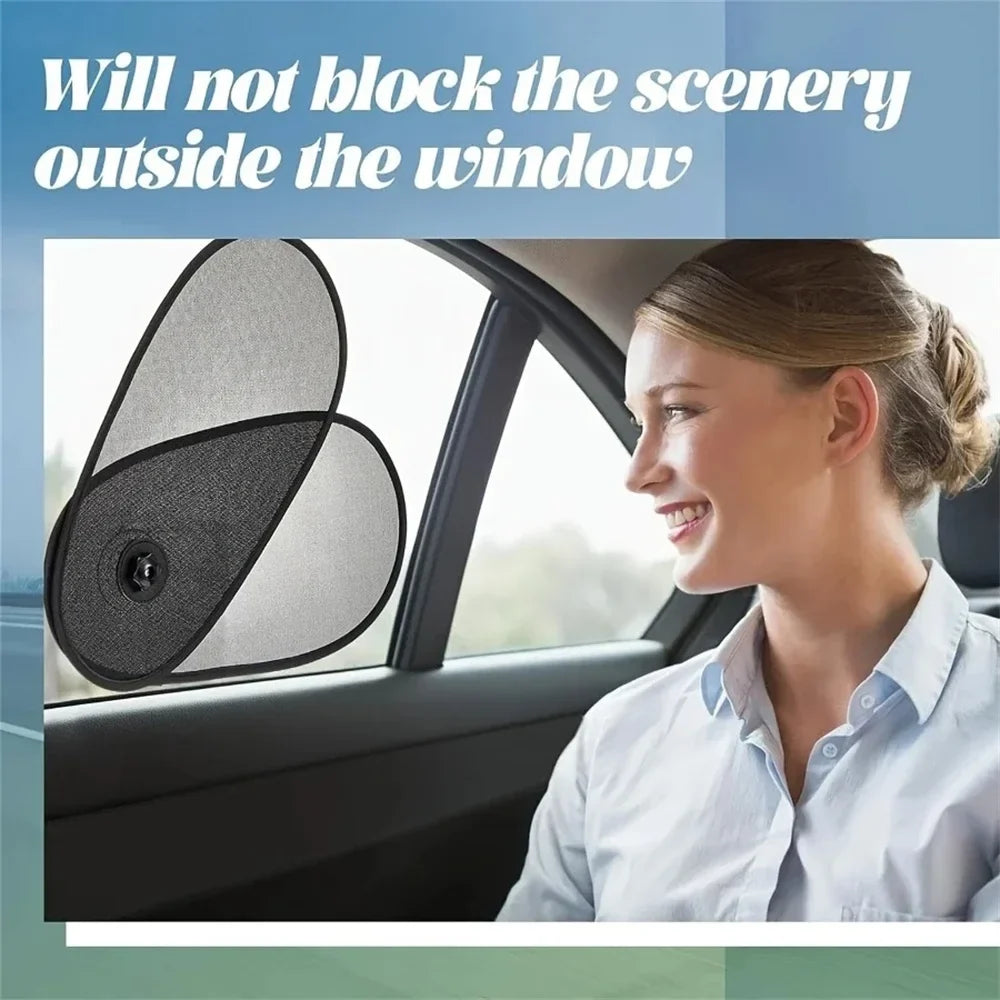 2-in-1 Car Side Shade Telescopic Design Heat Insulation Sun Blocker