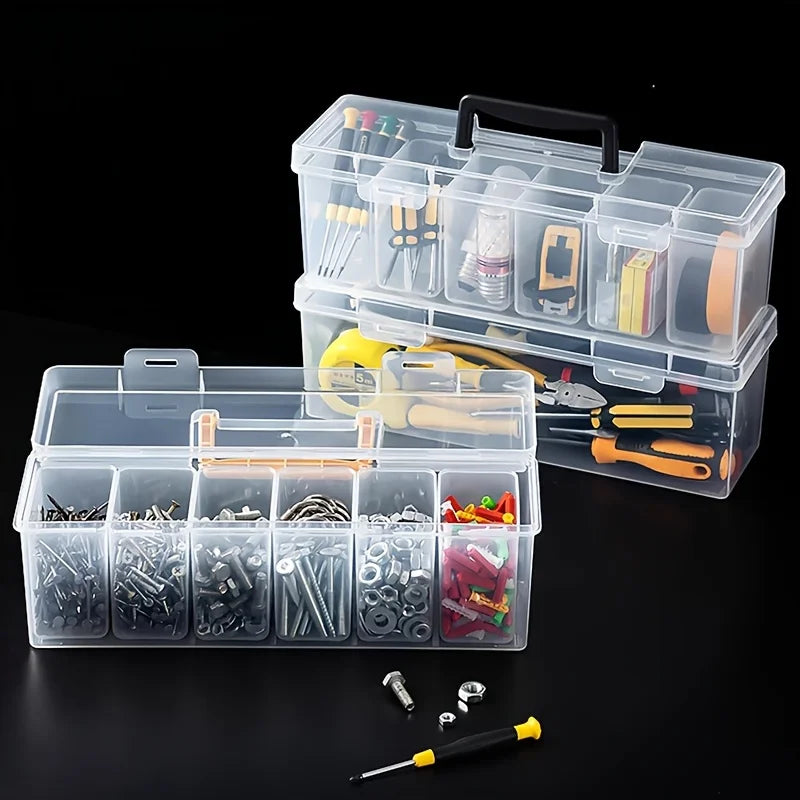 7-Piece Multi-Compartment Tool Parts Storage Box Organizer