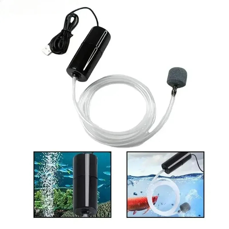 Mini USB Aquarium Air Pump – Silent Portable Fish Tank Oxygenator