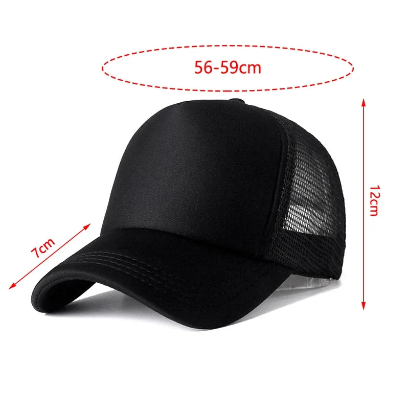 Unisex Mesh Baseball Cap – Adjustable Snapback Trucker Dad Hat