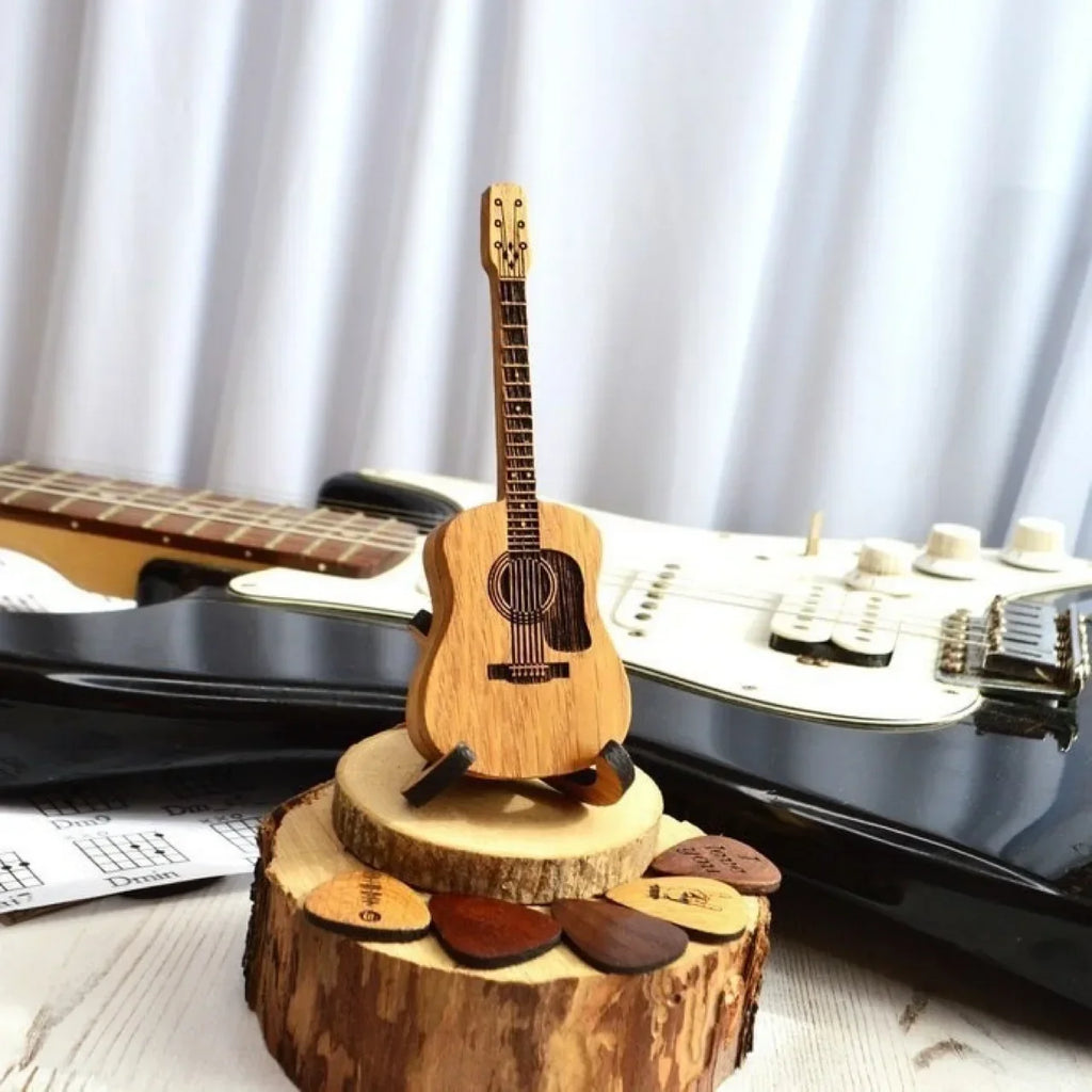 Personalized Wooden Guitar Pick Box Standard Engraved Picks Lovers