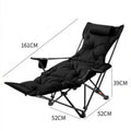 Folding Recliner Camping Chair – Adjustable Backrest & Cushion