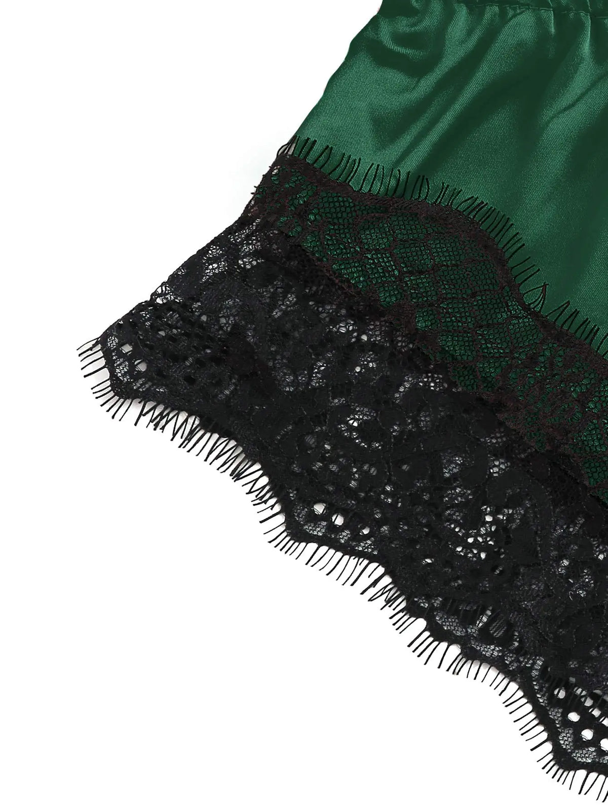 Women's Satin Lace Cami & Shorts Pajama Set – Black & Pink
