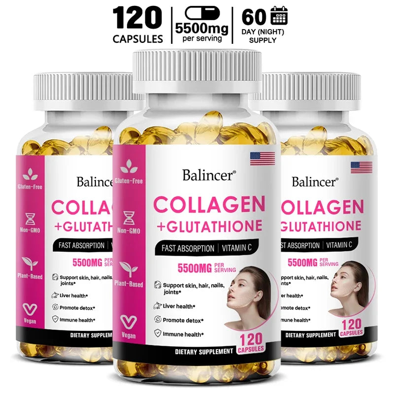 Glutathione Collagen Capsules – Antioxidant Skin & Nail Support