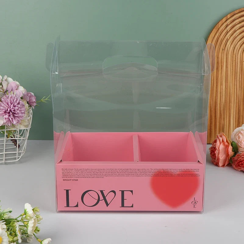 Clear PET Cake & Flower Gift Box with Handle | Party Favor