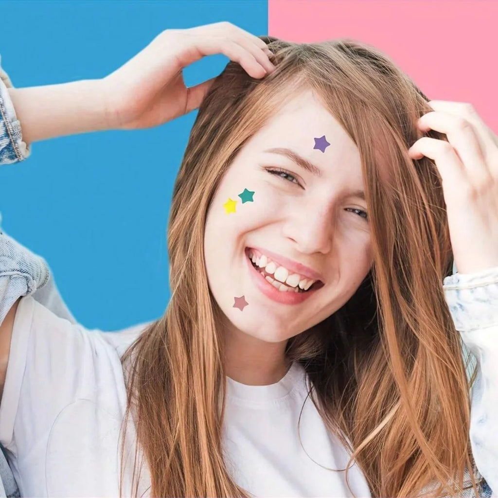 200pc Star-Shaped Colorful Pimple Patches – Invisible PE Cover