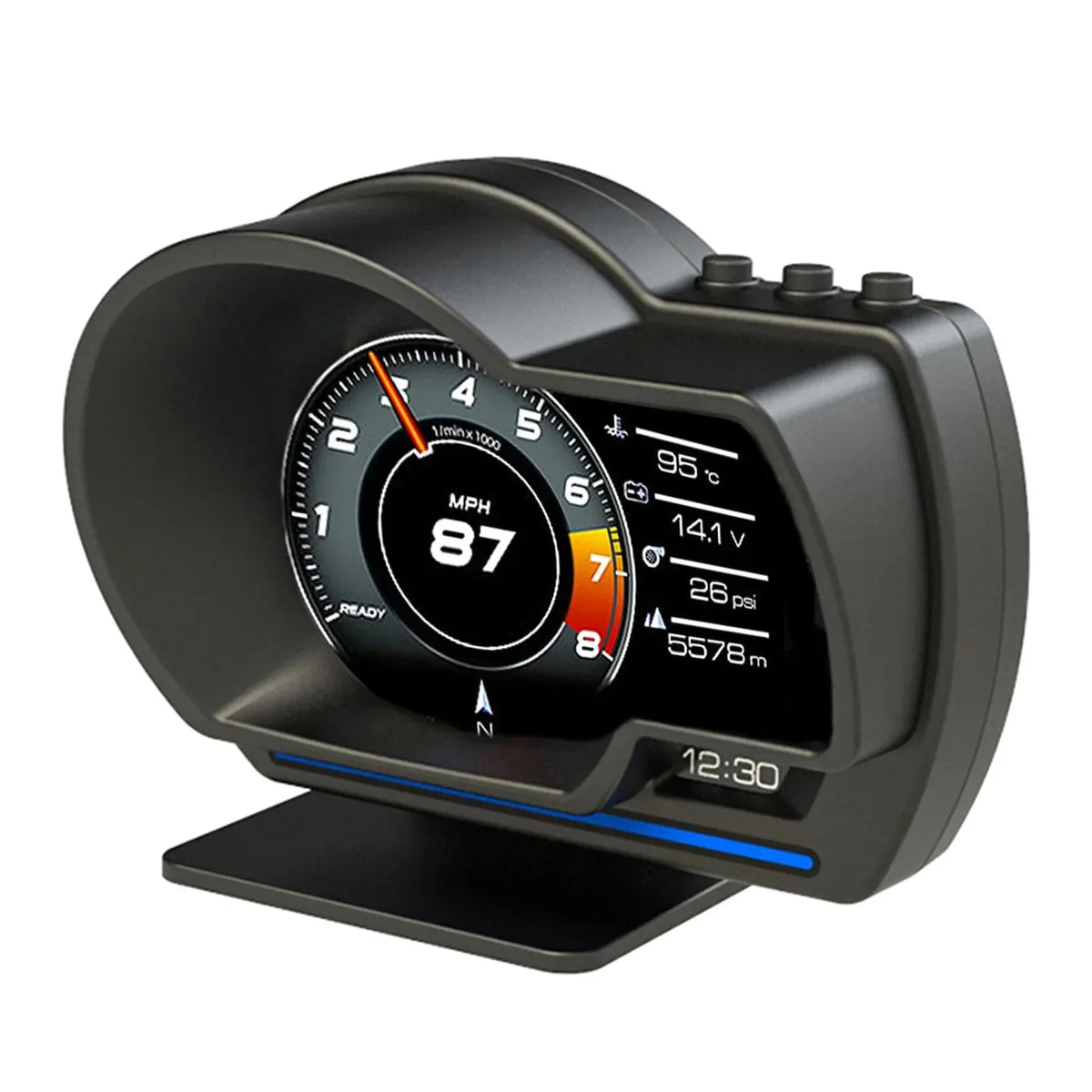 OBD2 Car HUD GPS Speedometer Turbo RPM Alarm HD Display