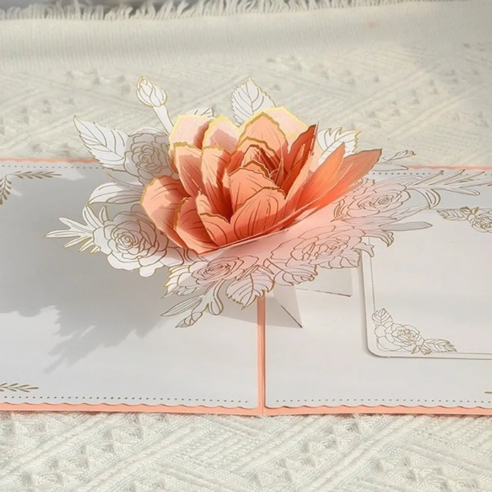 Pop Up 3D Rose Flower Card with Envelope | Wedding & Gift
