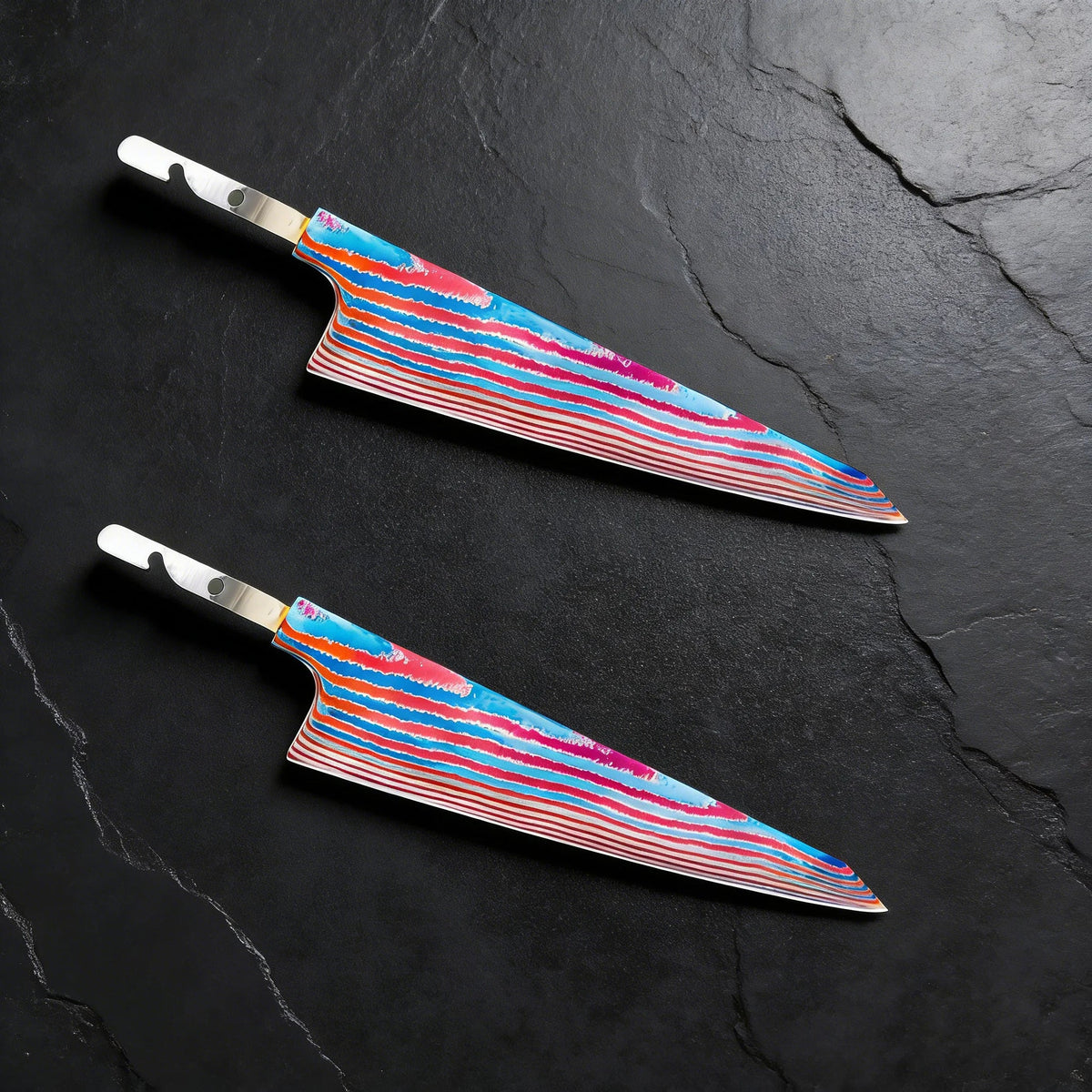 Damascus Steel Blank Knife Blades – Hand Forged DIY Set 1–5 PCS