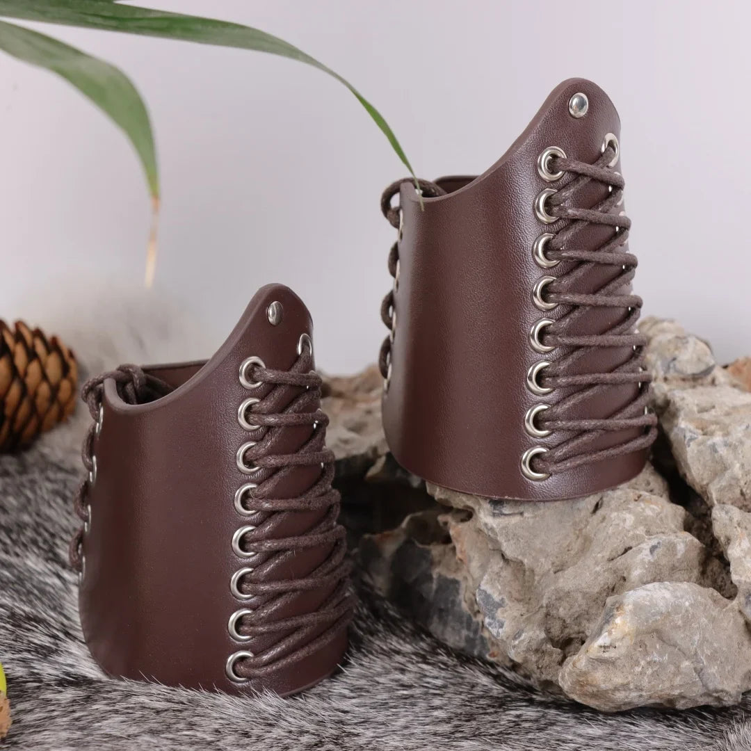 Medieval PU Leather Gauntlet Wristband Arm Bracers Punk Bracer Wrist
