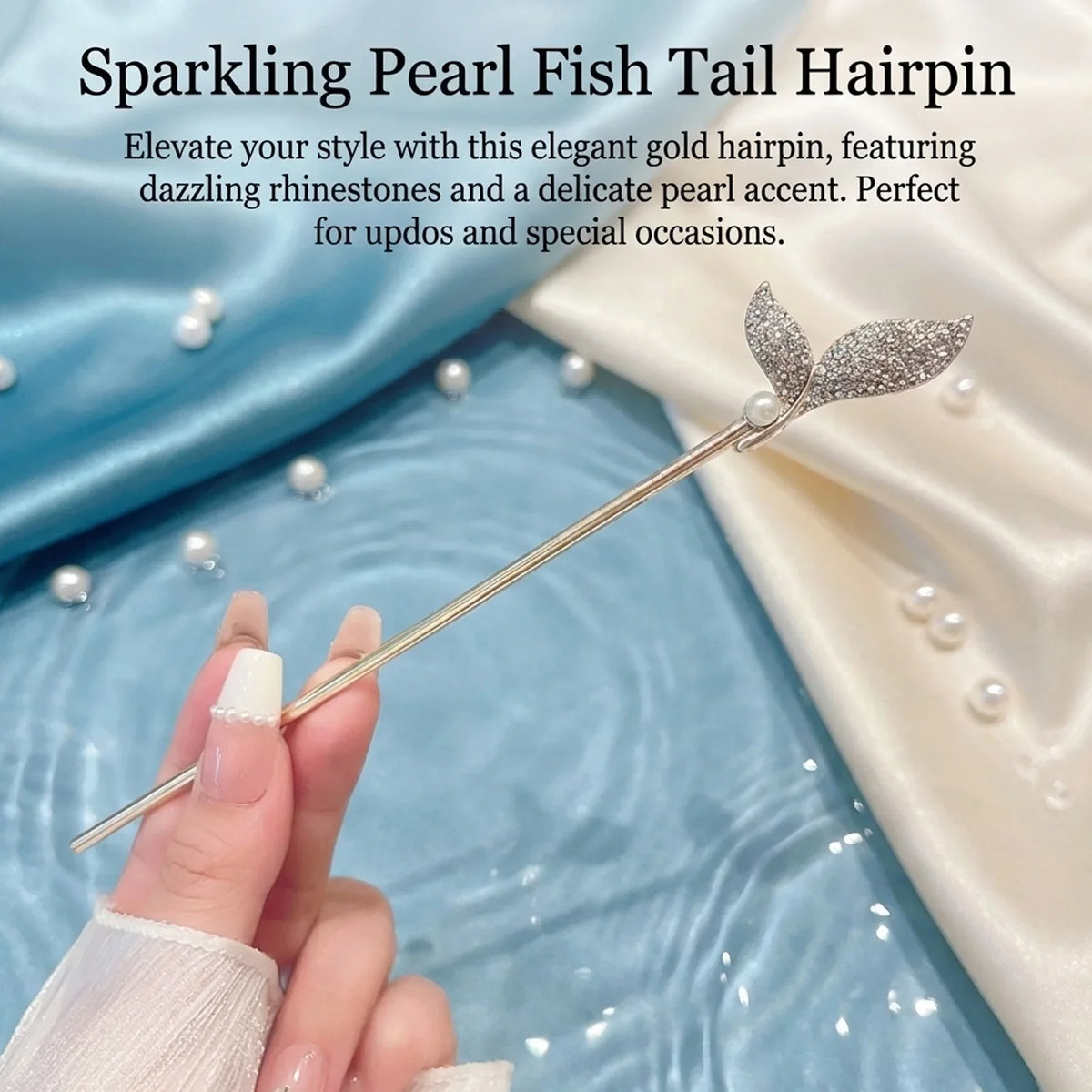 Pearl Mermaid Hairpin | Elegant Alloy Hair Clip for Women