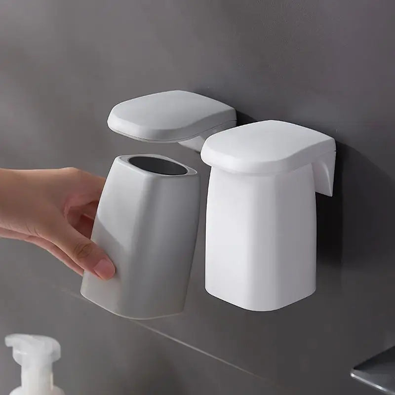 Japanese Minimalist Magnetic Mouthwash Cup Wall Mounted Toothbrush