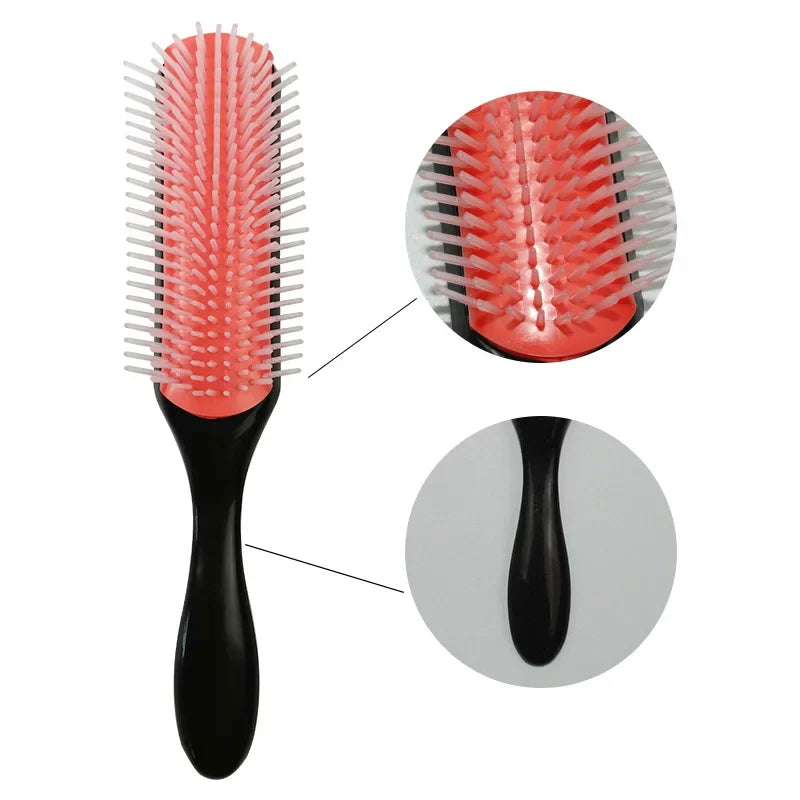 5-Pack 9-Row Hair Detangler Brush & Scalp Massager Comb