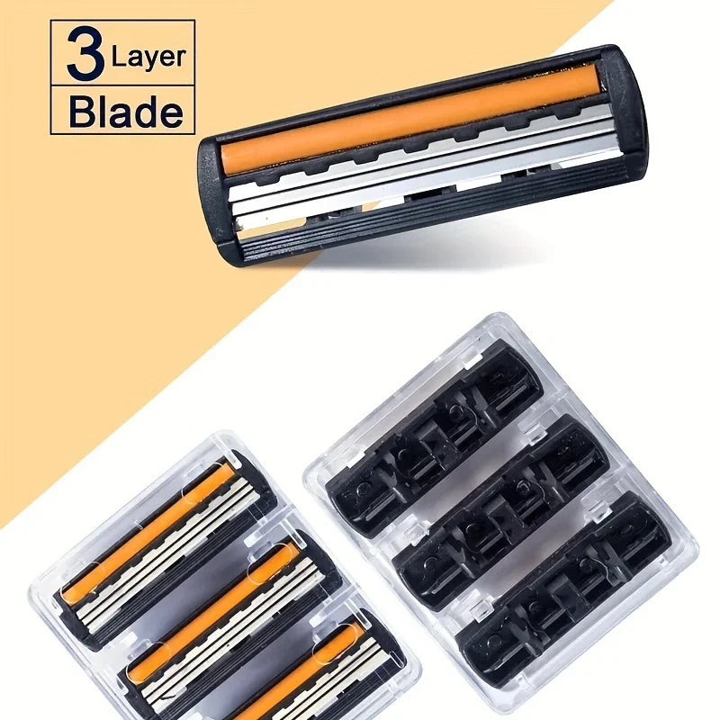 3-Blade Manual Safety Razor for Men & Women | Replaceable Head