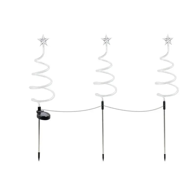 Led Solar Floor Insert Lights Spiral Christmas Garden Lawn Camping