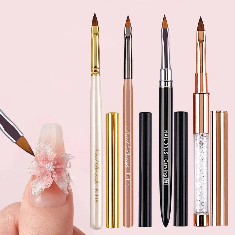 Professional Nail Art Brush – Fine Bristles & Crystal Handle
