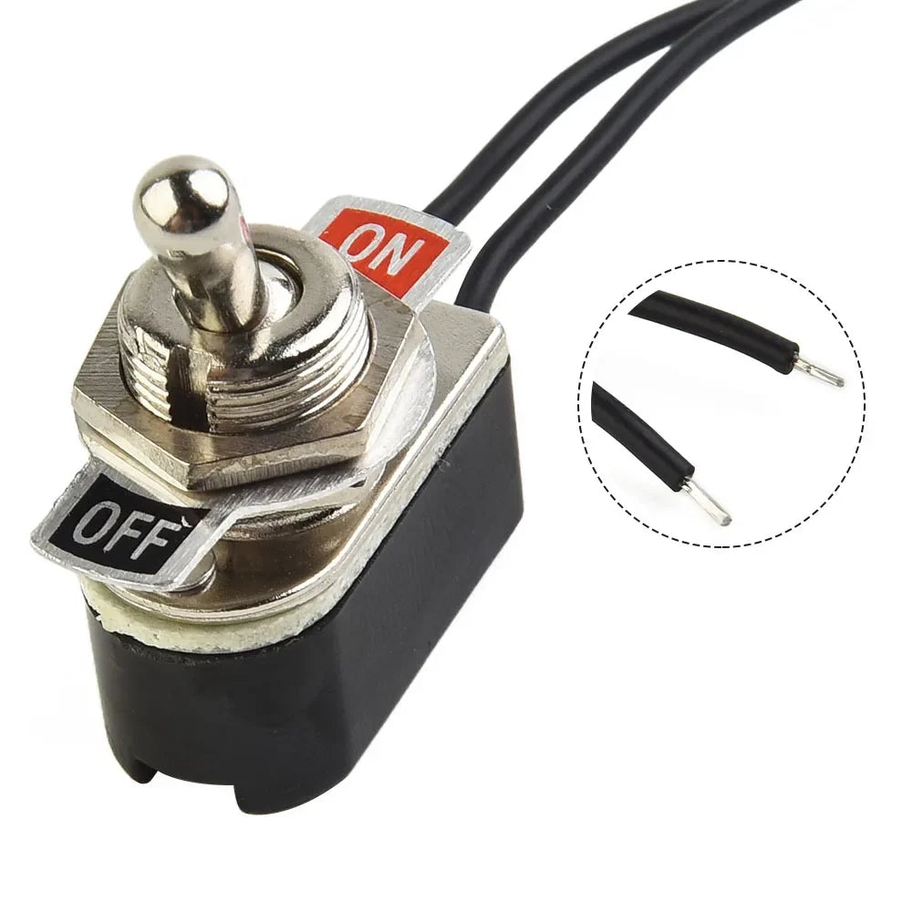 6A SPST Prewired Rocker Toggle Switch ON/OFF – 12mm Panel
