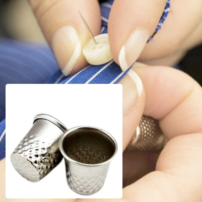 Metal Thimbles Set – Stainless Steel Finger Protectors for Sewing