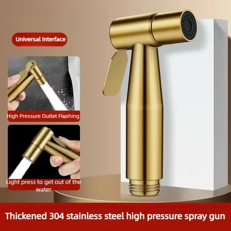 High-Pressure Bidet Spray Gun | Stainless Steel Toilet Nozzle