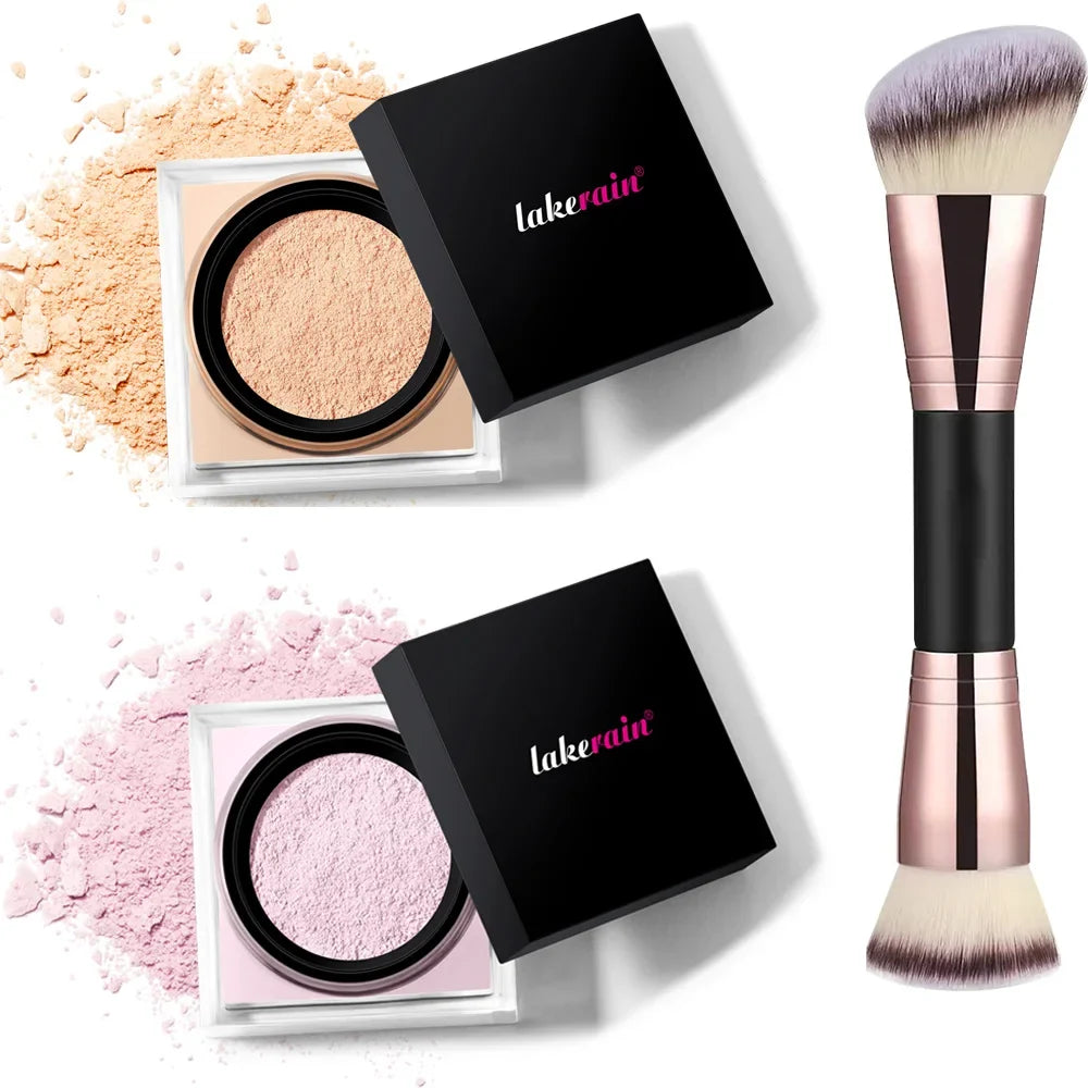 Lakerain Loose Setting Powder & Brush | Matte Oil Control