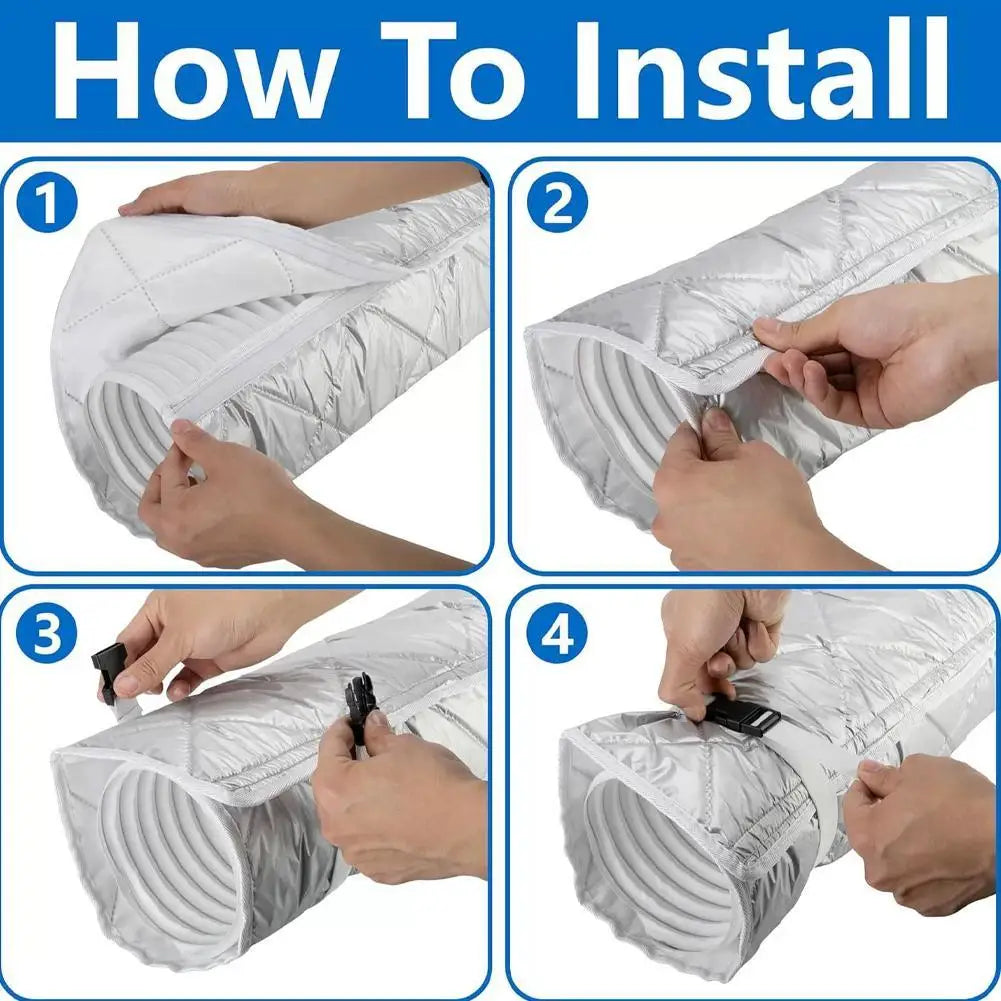 Insulated AC Hose Cover – Oxford Cloth Sleeve with Buckle Straps