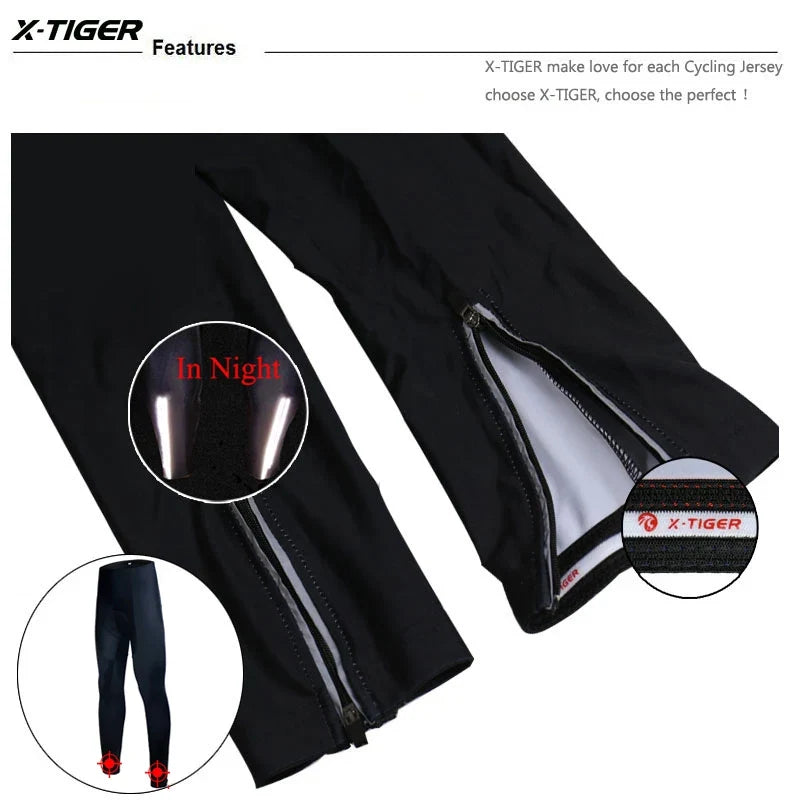 X-TIGER Men's Winter Thermal Cycling Tights – 5D Gel Pad