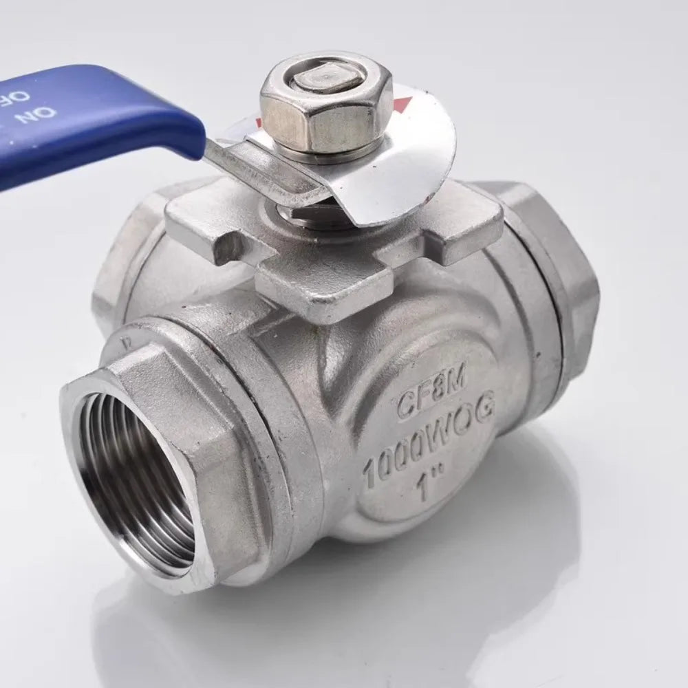 304 SS BSP Female 3-Way Ball Valve T/L Type Full Port | DN15–DN25