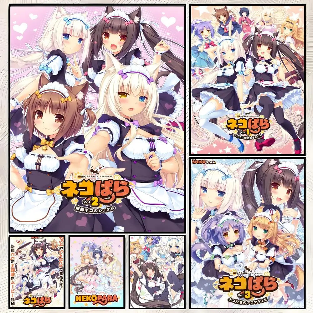 Nekopara Anime Self-Stick Wall Poster – HD Waterproof Décor