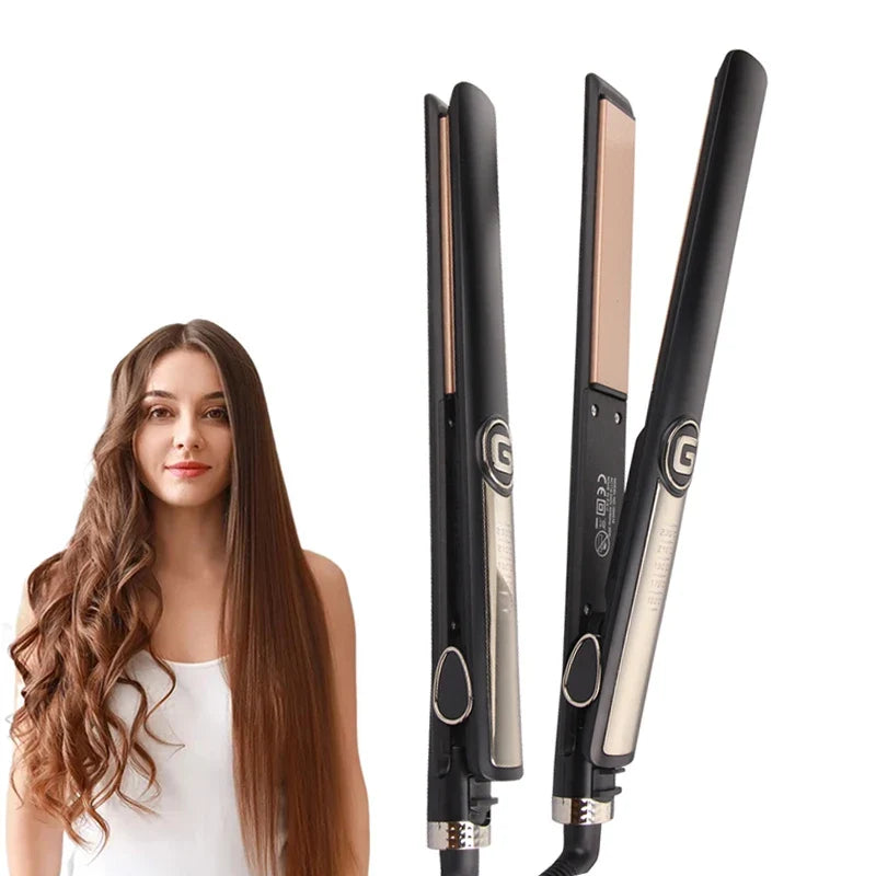 Wide Plate Ceramic LED Hair Straightener – Fast PTC Flat Iron