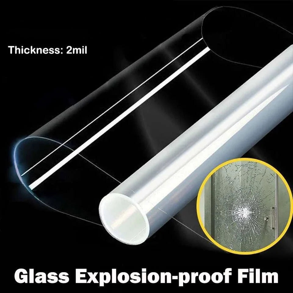 Shatterproof Safety Window Film – Clear Self-Adhesive PET