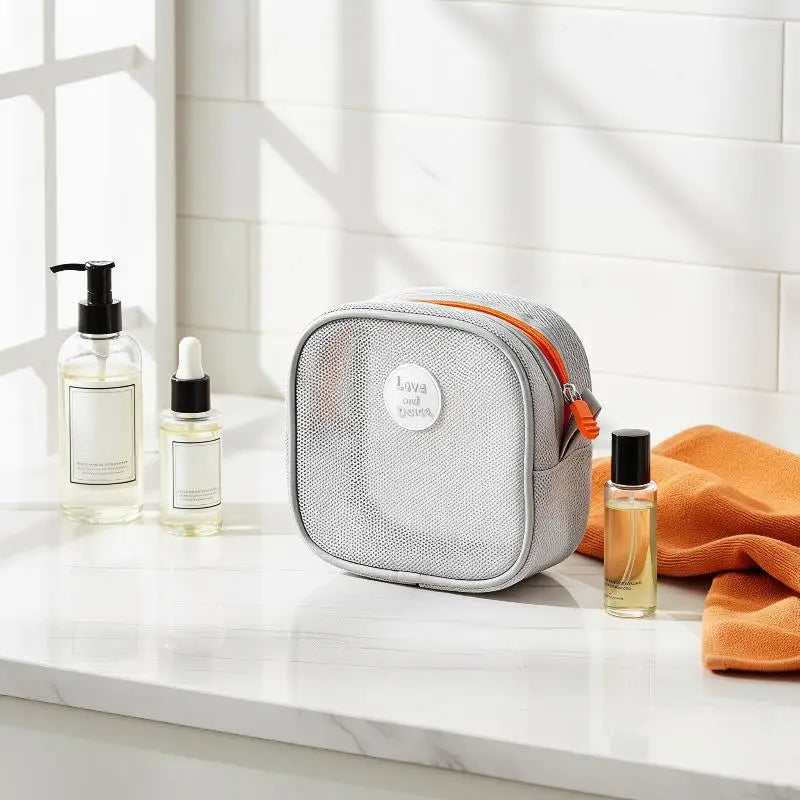 Portable Mesh Cosmetic Bag – Breathable Travel Makeup Pouch