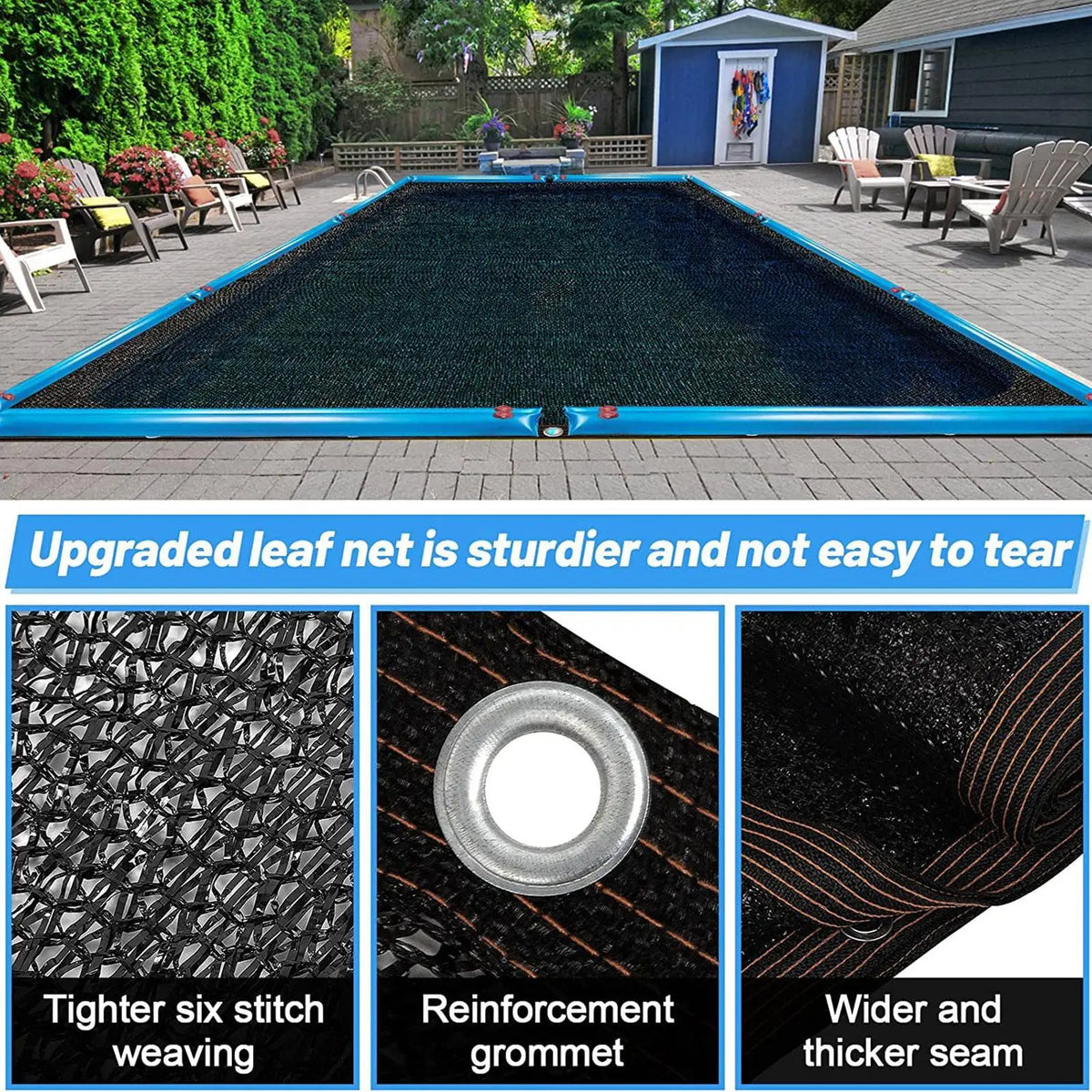 Black Shade Cloth Mesh Cover w/ Grommets | Pool, Patio & Garden
