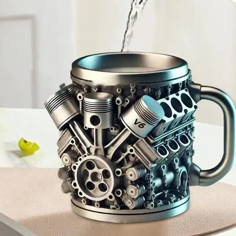 Drinking Cup Coffee Mug Reusable Car Engines Tea Funny Stein